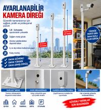 KAMERASI 1.45cm    2.80cm KAMERA  AYARLANA BİLİR KAMERA DİREĞİ BORU - 1